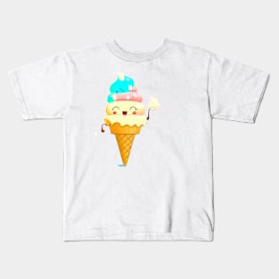 Happy cute ice cream #2 Kids T-Shirt